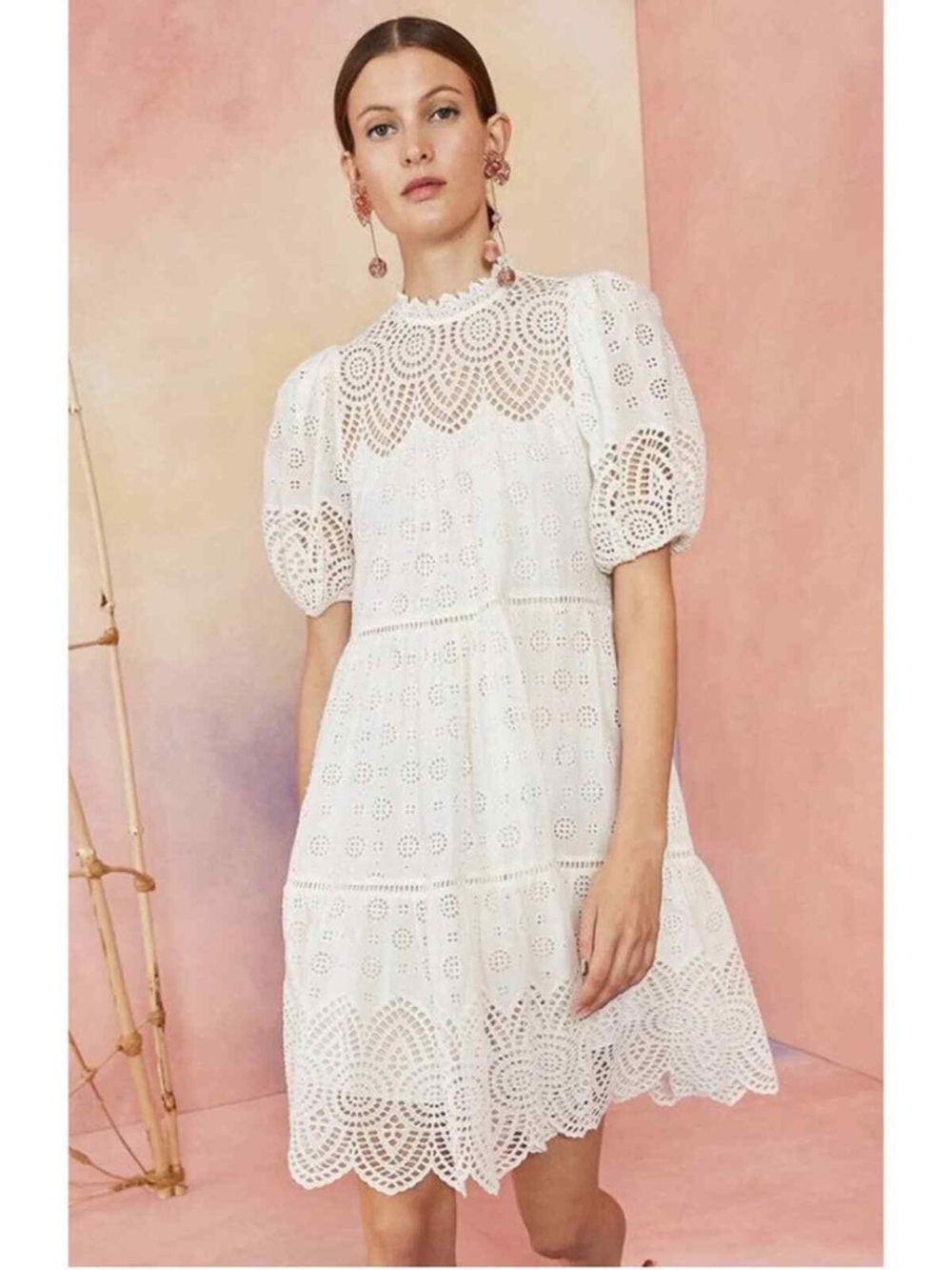 ULLA JOHNSON Simone Dress - White Eyelet - size 6